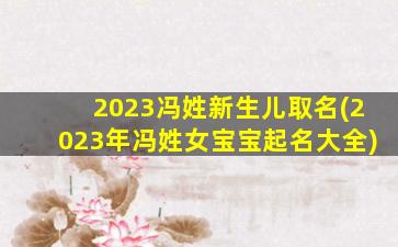 2023冯姓新生儿取名(2023年冯姓女宝宝起名大全)